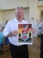 Mike with a limited print donated to Markyate by fundraiser Darren Heaton as he passed through the village on a sponsored walk.