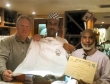 Mike presents a monogrammed chef's jacket to the Sitar in Boxmoor who achieved 'Highly Commended' in the Tiffin Cup 2010
