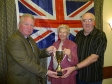 Mike presents a cup to Pearl Skolfield and Martin Crowhurst of Adeyfield West