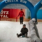 Mike Penning MP on a Zipfy Sledge on the Cresta Run at the Connect Dacorum lunch held at the Snow Centre in Hemel Hempstead