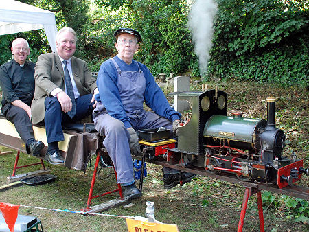 With Revd David Lawson and train driver Jim Robson at the St Mary’s Apsley Open Day, Gift Day and Fair