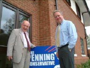 Mike welcomes Sir Teddy Taylor to Hemel Hempstead